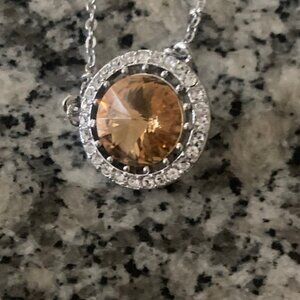 Borun Swarovski Crystal Citrine Necklace